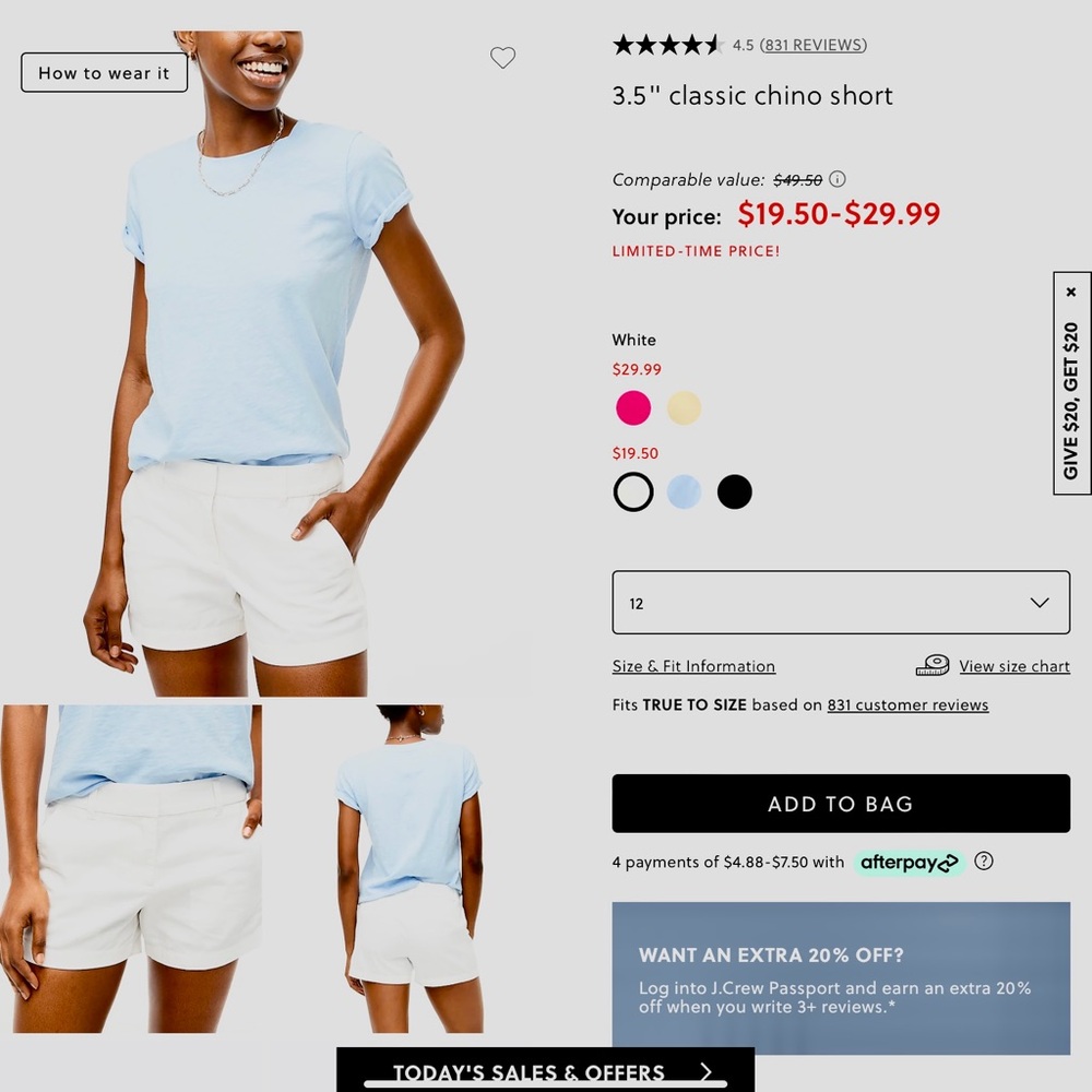 J crew white shorts